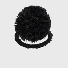 Load image into Gallery viewer, Straw pompom napkin rings, black, set of four