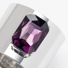 Load image into Gallery viewer, Single gem napkin ring, amethyst, set of two