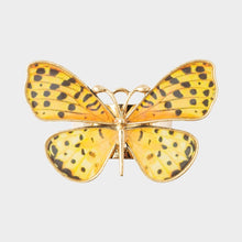 Load image into Gallery viewer, Painterly butterfly napkin rings, yellow, set of four