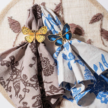 Load image into Gallery viewer, Garden print napkin, blue, set of two