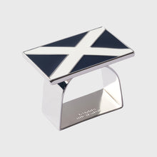 Load image into Gallery viewer, Nautical flag napkin rings, navy, set of four
