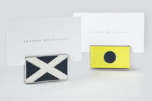 Load image into Gallery viewer, Nautical flag placecard holders, yellow, set of four