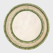 Load image into Gallery viewer, Ruffle edge straw placemats, green, set of four