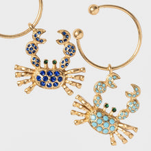 Load image into Gallery viewer, Crab wine charms, rainbow