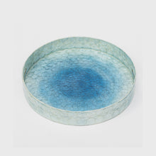 Load image into Gallery viewer, Large ombre capiz tray, blue