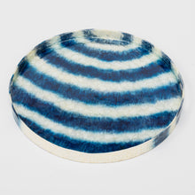 Load image into Gallery viewer, Extra large striped capiz tray, blue