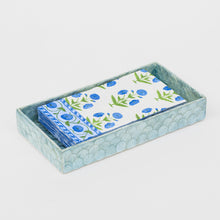 Load image into Gallery viewer, Capiz trays, aqua blue , set of two
