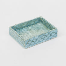 Load image into Gallery viewer, Capiz trays, aqua blue , set of two