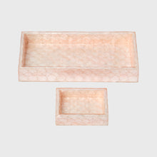 Load image into Gallery viewer, Capiz trays, pink, set of two