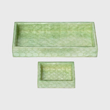 Load image into Gallery viewer, Capiz trays, sage green, set of two 