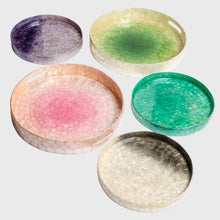 Load image into Gallery viewer, Small capiz tray, cream dip dye