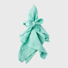 Load image into Gallery viewer, Bow linen napkin, mint, set of two