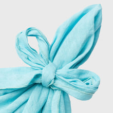 Load image into Gallery viewer, Bow linen napkin, aqua, set of two