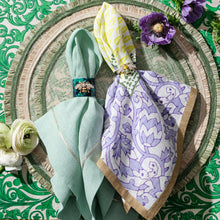 Load image into Gallery viewer, Joyful block print napkin, lilac, set of two