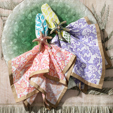 Load image into Gallery viewer, Sparkling starfish napkin rings, green, set of four