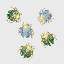 Load image into Gallery viewer, Enamel ladybug clip set