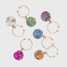 Load image into Gallery viewer, Druzy wine charms, set of six