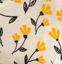 Load image into Gallery viewer, DaDa Bedding Yellow Fleur Floral Golden Orange Ivory Duvet Cover Set w/ Pillow Cases (18112)