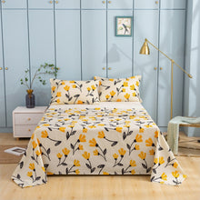 Load image into Gallery viewer, DaDa Bed in a Bag Bundle Set - Yellow Fleur Botanical Ivory Tan Floral Bedding Set (18112)