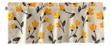 Load image into Gallery viewer, DaDa Bedding Yellow Fleur Floral Golden Orange Ivory Window Curtain Valance - 18" x 52" (18112)