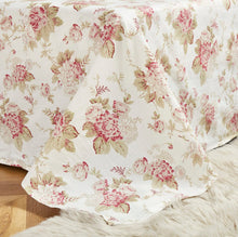 Load image into Gallery viewer, DaDa Bedding Hint of Mint Dainty Cottage Floral Roses Cotton Flat Sheet Only w/ Pillow Case (3036)