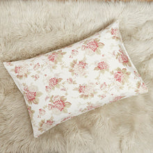 Load image into Gallery viewer, DaDa Bedding Hint of Mint Dainty Cottage Floral Roses Cotton Fitted Sheet w/ Pillow Case (3036)