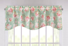 Load image into Gallery viewer, DaDa Bedding Hint of Mint Floral Pastel Roses Cottage Window Curtain Valance - 18" x 52" (JHW-3036)