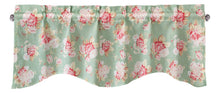 Load image into Gallery viewer, DaDa Bedding Hint of Mint Floral Pastel Roses Cottage Window Curtain Valance - 18" x 52" (JHW-3036)