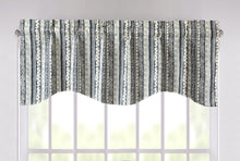 Load image into Gallery viewer, DaDa Bedding Denim Blue Elegance Striped Floral Window Curtain Valance - 18" x 52" (JHW-660)