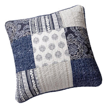 Load image into Gallery viewer, DaDa Bedding Patchwork Denim Blue Elegance Bohemian Euro Sham - 26” x 26&quot; - 1PC (JHW660)