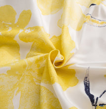 Load image into Gallery viewer, Tache Microfiber Watercolor Tropical Floral Yellow Blue Fitted Sheet / Flat Sheet (JHW-841)