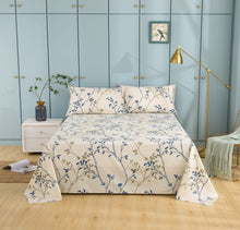 Load image into Gallery viewer, Tache Poplin Cotton Elegant Leaf Vine Cream Beige Fitted Sheet / Flat Sheet (JHW-842)