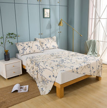 Load image into Gallery viewer, Tache Poplin Cotton Elegant Leaf Vine Cream Beige Fitted Sheet / Flat Sheet (JHW-842)
