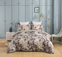 Load image into Gallery viewer, Tache Microfiber Abstract Wispy Leaf Taupe Grey Duvet Cover (JHW-843)