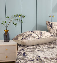 Load image into Gallery viewer, Tache Microfiber Abstract Wispy Leaf Taupe Grey Fitted Sheet / Flat Sheet (JHW-843)