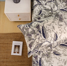 Load image into Gallery viewer, Tache Microfiber Abstract Wispy Leaf Taupe Grey Fitted Sheet / Flat Sheet (JHW-843)