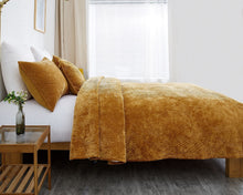 Load image into Gallery viewer, Tache Velvet Dreams Melted Gold Plush Waves Pillow Sham (JHW-852Y)