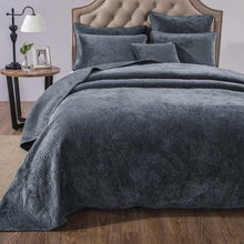 Load image into Gallery viewer, Tache Velvet Dreams Navy Blue Plush Waves Cushion Covers / Euro Sham (JHW-852BL)
