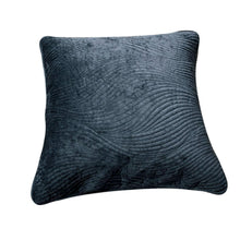 Load image into Gallery viewer, Tache Velvet Dreams Navy Blue Plush Waves Cushion Covers / Euro Sham (JHW-852BL)