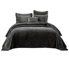 Load image into Gallery viewer, Tache Plush Dreams Dark Taupe Chocolate Waves Velvet Quilt Set (JHW-852BR)