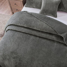 Load image into Gallery viewer, Tache Plush Dreams Dark Taupe Chocolate Waves Velvet Quilt Set (JHW-852BR)