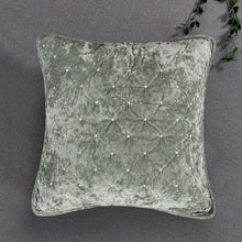Load image into Gallery viewer, Tache Velvet Dreams Light Green Plush Diamond Tufted Cushion Covers / Euro Sham (JHW-853G)