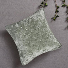 Load image into Gallery viewer, Tache Velvet Dreams Light Green Plush Diamond Tufted Cushion Covers / Euro Sham (JHW-853G)