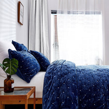 Load image into Gallery viewer, Tache Velvet Dreams Dark Blue Plush Diamond Tufted Pillow Sham (JHW-853DB)