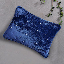 Load image into Gallery viewer, Tache Plush Dreams Dark Royal Blue Tufted Velvet Quilt Set (JHW-853DB)