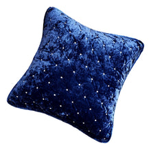 Load image into Gallery viewer, Tache Velvet Dreams Dark Blue Plush Diamond Tufted Cushion Covers / Euro Sham (JHW-853DB)