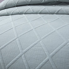Load image into Gallery viewer, Tache Soothing Pastel Seafoam Blue Diamond Stitch Cotton Quilt Set (JHW-856)