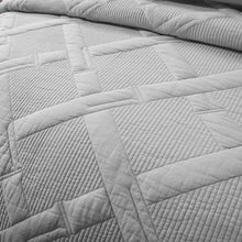 Load image into Gallery viewer, Tache Soothing Pastel Silver Diamond Stitch Light Gray Cotton Quilt Set (JHW-862)