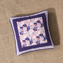 Load image into Gallery viewer, DaDa Bedding Set of 2-Pieces Peachy Blossoms Purple Floral Patchwork Throw Pillow Covers, 18" x 18" - Designed in USA (JHW877)