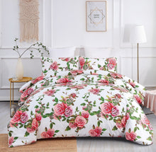 Load image into Gallery viewer, DaDa Bedding Romantic Roses Lovely Spring Pink Floral Duvet Cover Set w/ Pillow Cases (JHW-879)